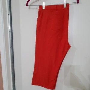 Vibrant Red Capri Pants